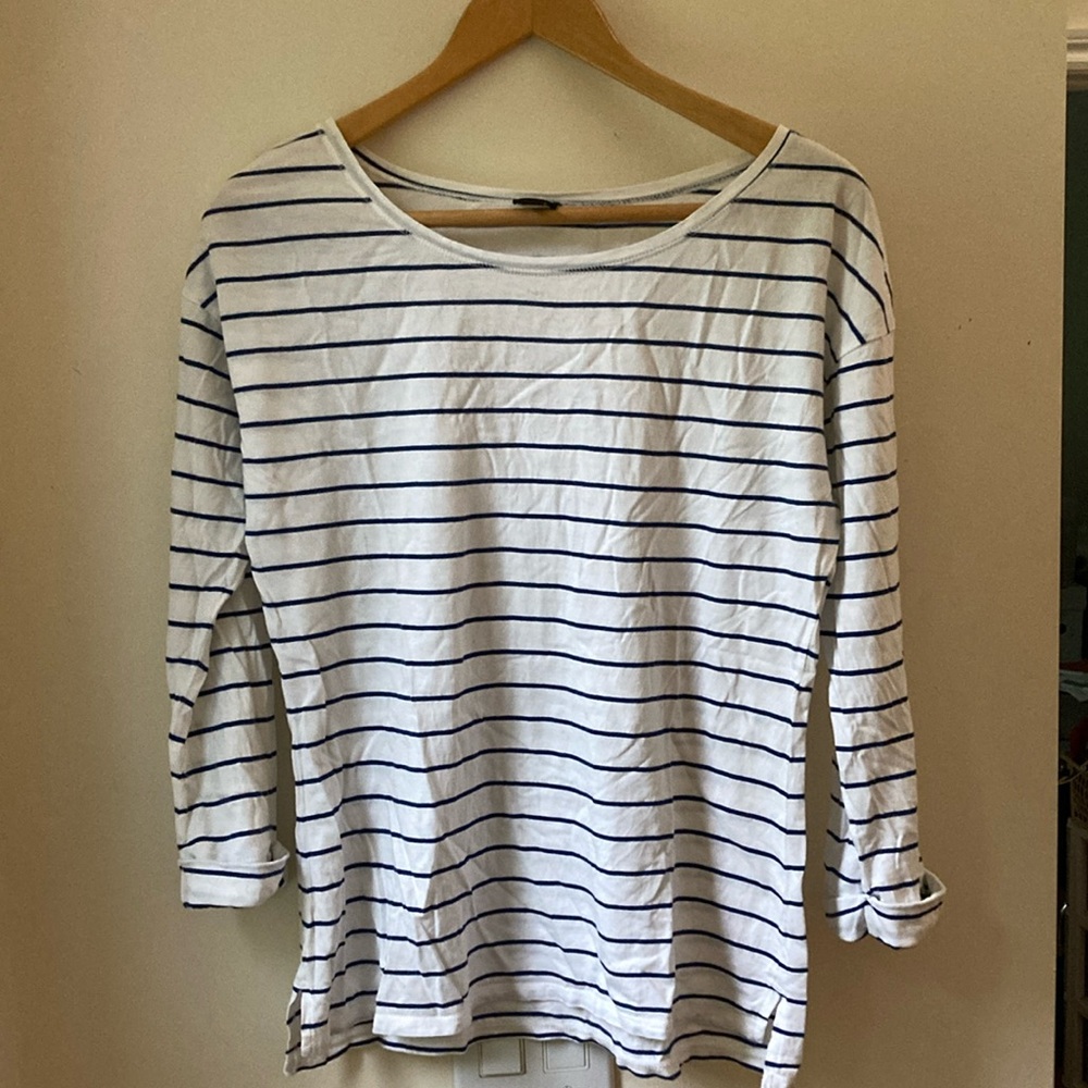 Patagonia Shallow Seas 3/4 striped T, size Medium
